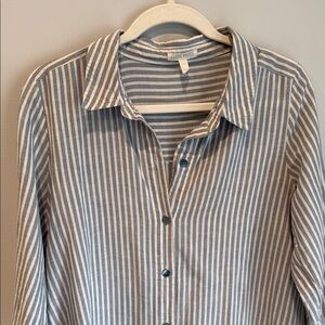 Eileen Fisher Gray and White Striped Tunic
